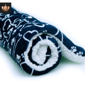 Cute Cat Blankets Dog Pet Mat (Option: Blue bone-L70x55)