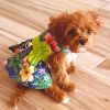 Blue Lagoon Hawaiian Hibiscus Dog Dress with Matching Leash