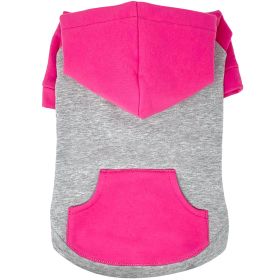 Color-Block Hoodie (Color: Pink on Gray, size: 3X-Large)
