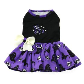 Halloween Dog Harness Dress (Color: Too Cute to Spook, size: X-Large)