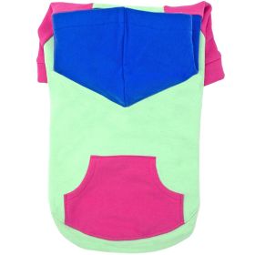 Color-Block Hoodie (Color: Pink on Mint, size: large)