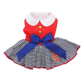 Sailor Girl Dress with Matching Leash (size: large)