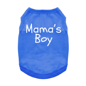 Mama's Boy Dog Shirt (Color: Blue, size: X-Small)