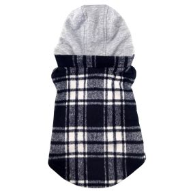 Weekender Dog Sweatshirt Hoodie (Color: Black & White Plaid Flannel, size: medium)